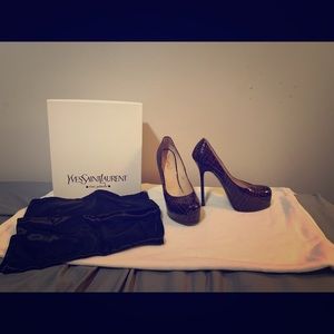 Yves Saint Laurent brown pebble heels size 9.5
